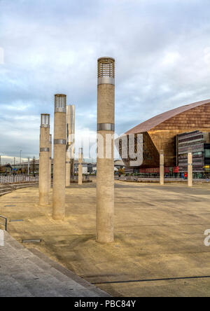 Une case vide Roald Dahl Plass de Cardiff Bay Banque D'Images