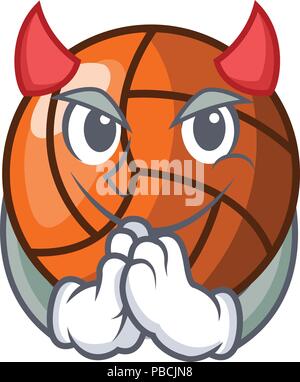 Devil-volley mascot cartoon style Illustration de Vecteur