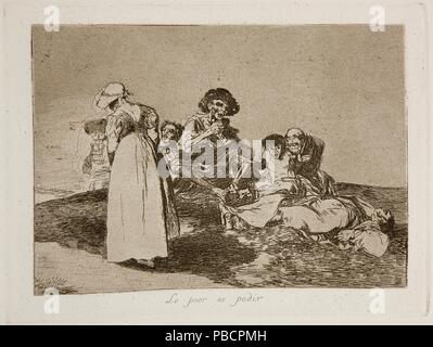 Francisco de Goya y Lucientes / 'Le pire, c'est de mendier". 1812 - 1814. Laver, gravure, Brunissoir sur ivoire papier. Musée : Musée du Prado, Madrid, España. Banque D'Images