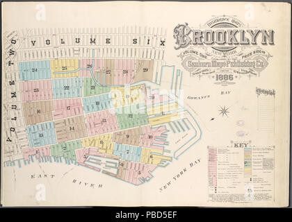 1288 Sanborn Brooklyn C. 1 page de titre avec l'indice de volume publ. 1886 Banque D'Images