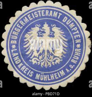 Briefverschlussmarke Haus aus Papier, welche seit ca. Von Behoerden Anwaelten, 1850, Notaren Firmen und zum verschliessen der Post verwendet wurde. 1331 Siegelmarke Dümpten Mühlheim-Ruhr Bürgermeisteramt Landkreis W0331719 Banque D'Images