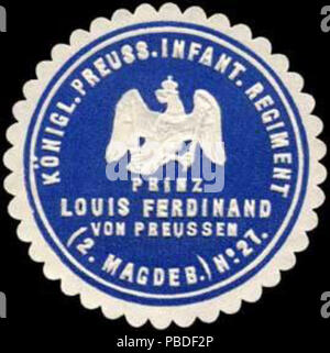 1425 Siegelmarke K.Pr. Infanterie Regiment Prinz Louis Ferdinand von Preussen (2. Magdeburgisches) n° 27 W0283698 Banque D'Images