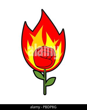 En Rose Tattoo incendie isolé. Vector illustration Illustration de Vecteur