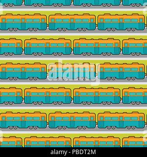 Train voiture transparente motif. voie de chemin de fer l'ornement. Arrière-plan de chemin de fer. Vector illustration Illustration de Vecteur