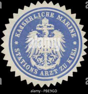 1413 Siegelmarke K. Stations marines Arzt zu Kiel W0363938 Banque D'Images