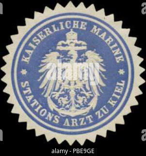 1413 Siegelmarke K. Stations marines Arzt zu Kiel W0379184 Banque D'Images