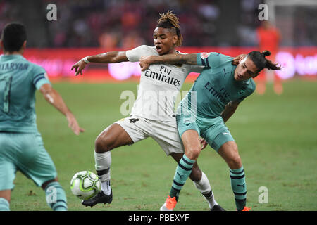 Christopher Nkunku (Paris Saint-Germain), Jul 28, 2018 - en action lors de la Coupe des Champions 2018 International Singapour Arsenal vs Paris Saint-Germain Crédit : Haruhiko Otsuka/AFLO/Alamy Live News Banque D'Images