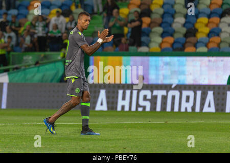 Le 28 juillet 2018. Lisbonne, Portugal. L'avant du Sporting du Portugal Nani (17) durant le jeu Sporting CP v Olympique de Marseille © Alexandre de Sousa/Alamy Live News Banque D'Images