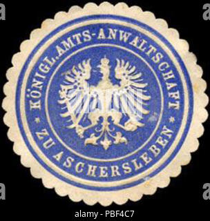 Briefverschlussmarke Haus aus Papier, welche seit ca. Von Behoerden Anwaelten, 1850, Notaren Firmen und zum verschliessen der Post verwendet wurde. 1466 Siegelmarke Königliche Tfp - Anwaltschaft zu Aschersleben W0219394 Banque D'Images