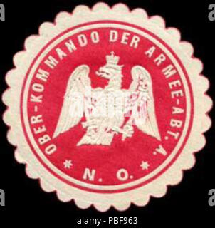 1493 Siegelmarke - Ober Kommando der Armee - Abteilung A. - N.O. W0238302 Banque D'Images