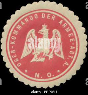 1493 Siegelmarke Ober-Kommando Armee-Abt der. Un bureau national, W0370694 Banque D'Images