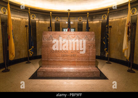 Tombeau d'Abraham Lincoln situé à Oak Ridge Cemetery à Springfield, Illinois Banque D'Images