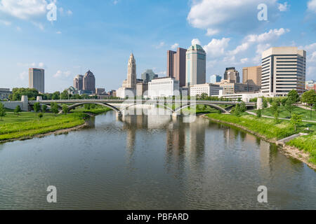 Columbus, Ohio ville le long de la rivière Scioto Banque D'Images