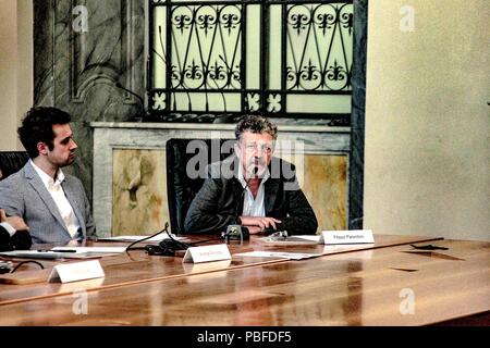 Rome, Italie. 27 juillet, 2018. Conférence de presse à la salle de la Spadolini Ministère du patrimoine culturel à Rome de 'Jazz4Italie 2018' avec le directeur artistique Paolo Fresu . Credit : Daniela Franceschelli/Pacific Press/Alamy Live News Banque D'Images