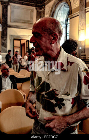 Rome, Italie. 27 juillet, 2018. Conférence de presse à la salle de la Spadolini Ministère du patrimoine culturel à Rome de 'Jazz4Italie 2018' avec le directeur artistique Paolo Fresu . Credit : Daniela Franceschelli/Pacific Press/Alamy Live News Banque D'Images