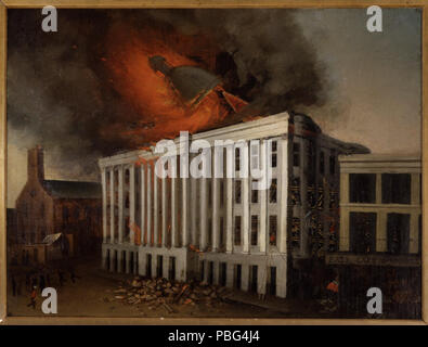 1562 St Charles Hotel New Orleans en feu 1851 Banque D'Images