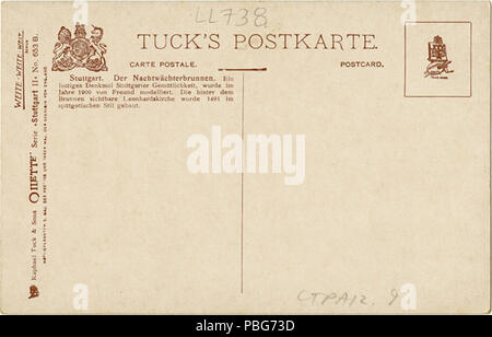 Stuttgart, 1581 Nactwachterbrunnen. 653B (NPAR) 418631 Banque D'Images