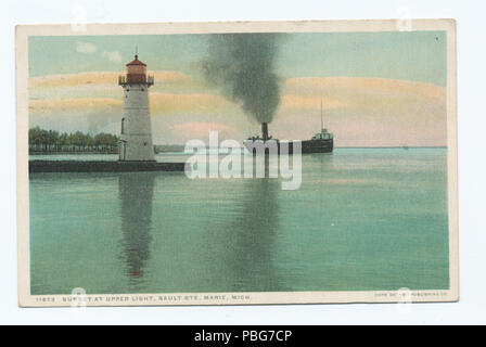 1585 Coucher de soleil à la lumière, Sault Ste. Marie, Mich (NYPL b12647398-69704) Banque D'Images