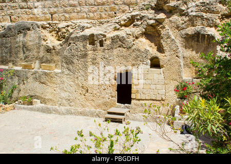 Mai 2018 Le Jardin tombeau ou sépulcre à Jérusalem Israël l'inhumation traditionnelle place de Jésus Christ et la scène de sa glorieuse résurrection Banque D'Images