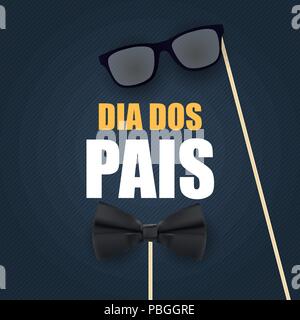 Maison de vacances au Brésil des pères. Brésilien portugais disant Happy Fathers Day . Dia dos Pais. Vector Illustration Illustration de Vecteur