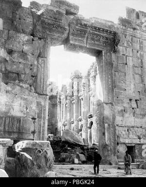 Ruines du temple, Baalbek, Liban 1870-1885 Banque D'Images