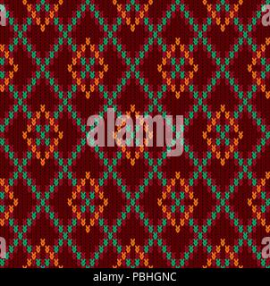 Laine tricot jacquard sans ornement. Pull Royal Bourgogne Illustration de Vecteur