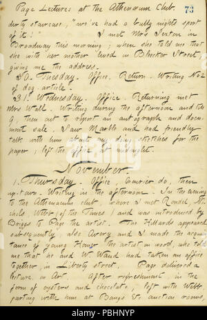 1724 Thomas Butler Gunn Diaries- Volume 14, page 82, Octobre 29, 1860 Banque D'Images