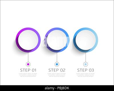Infographie 3D moderne modèle à 3 étapes. Cercle business modèle avec options pour brochure, diagramme, workflow, chronologie. Vector EPS 10 Illustration de Vecteur