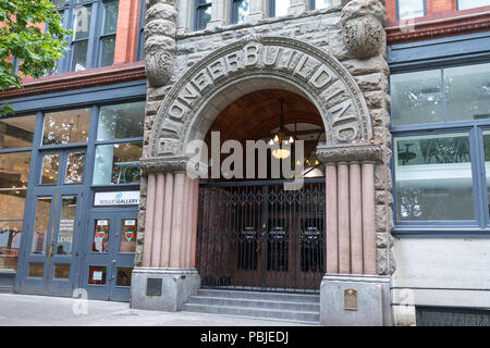 Seattle, Washington - 30 juin 2018 : Pioneer Building dans le centre-ville de Seattle, Washington Banque D'Images
