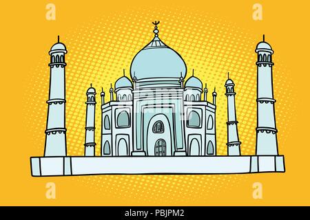 Taj Mahal. L'Inde en Asie. Voyages et tourisme Illustration de Vecteur