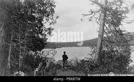 . Anglais : le Québec et le lac Saint-Jean Railway : Lac Kiskissink, ou Cedar Lake English : Ligne de chemin de fer de Québec au lac Saint-Jean : lac Kiskissink, ou lac des Cèdres . Entre 1887 et 1890 Le lac Kiskissink, ou 883 Cedar Lake Banque D'Images