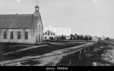 . Anglais : le Québec et le lac Saint-Jean Railway : Roberval Village Français : Ligne de chemin de fer de Québec au lac Saint-Jean : village de Roberval . Entre 1887 et 1890 1266 Roberval Village Banque D'Images