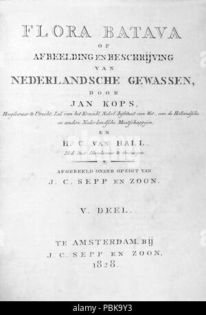 AA Jan Kops - Flore Batava, Volume 5 - titre (1828). Banque D'Images