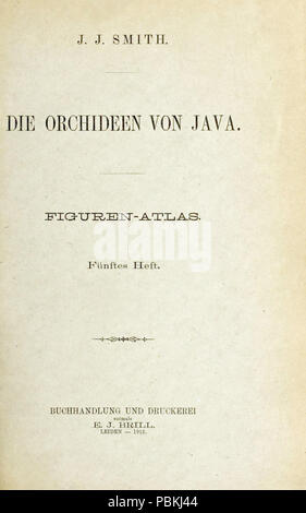 834 Johannes Jacobus Smith - Die von Monochapelle Java - Figuren-Atlas - Fünftes Heft (1912) - Titre Banque D'Images