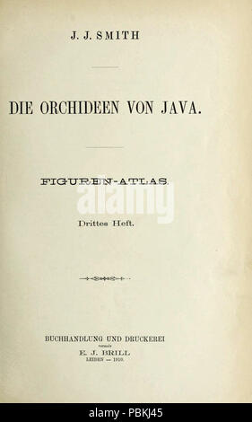 834 Johannes Jacobus Smith - Die von Monochapelle Java - Figuren-Atlas - Drittes Heft (1910) - Titre Banque D'Images