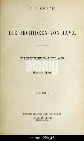 834 Johannes Jacobus Smith - Die von Monochapelle Java - Figuren-Atlas - Erstes Heft (1908) - Titre Banque D'Images