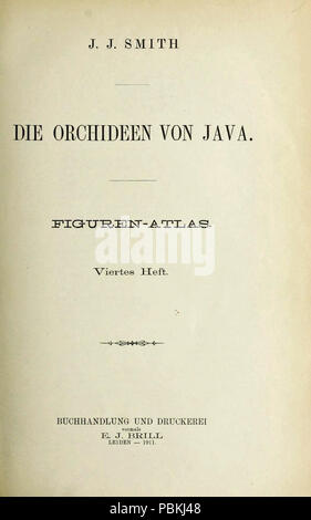 834 Johannes Jacobus Smith - Die von Monochapelle Java - Figuren-Atlas - Viertes Heft (1910) - Titre Banque D'Images