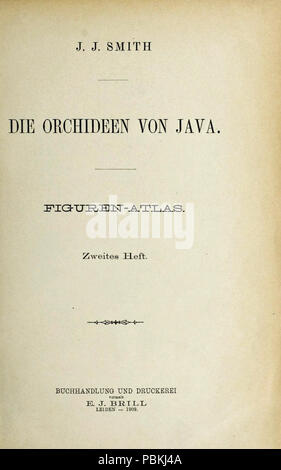 834 Johannes Jacobus Smith - Die von Monochapelle Java - Figuren-Atlas - Zweites Heft (1909) - Titre Banque D'Images