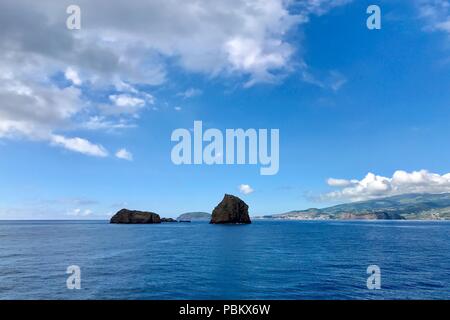 Madalena Harbour sur l'île de Pico, Açores Banque D'Images