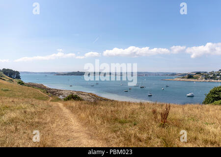 La rivière Fal (Cornish : Dowr Fala) s'écoule par Cornwall, Angleterre, passant à Pentevale sur Goss Moor (entre St Columb et Roche) et pour la réalisation de l'E Banque D'Images