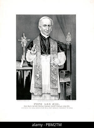 Le pape Léon XIII, né le 2 mars 1810. élu Souverain Pontife Février 20th, 1878 Banque D'Images