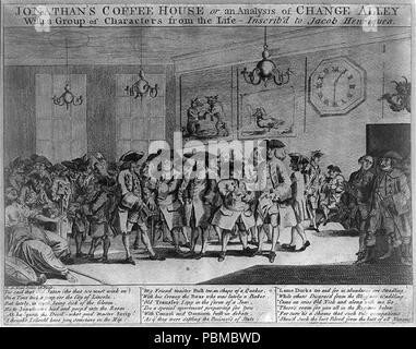 843 Jonathan's Coffee House ou une analyse du changement allée avec un groupe de personnages de la vie- - -Inscrib'd à Jacob Henriques RCAC2006683091 Banque D'Images