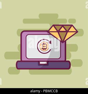 Concept cryptocurrency Bitcoin Illustration de Vecteur