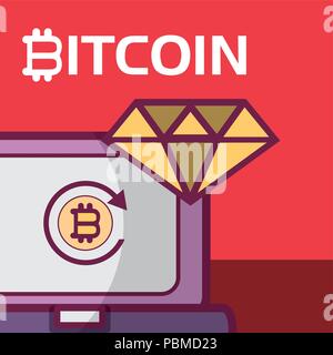 Concept cryptocurrency Bitcoin Illustration de Vecteur