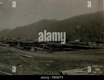 Abgebrannter Bahnhof, Hrebenow. Banque D'Images