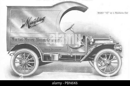 Brochure 1010 Maytag-Mason photo Modèle 12 van (1911) Banque D'Images