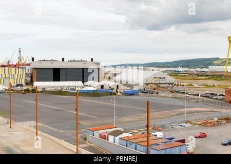 BELFAST, NI - 14 juillet 2016 : Titanic Titanic Studios du trimestre, l'Irlande du Nord. Port de Belfast, connu comme l'île de la Reine jusqu'à 1995 Banque D'Images