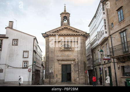 Église à la Praza de Cervantes à Santiago de Compostelle en Galice, Espagne Banque D'Images