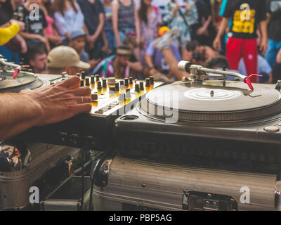 Réglage de la partie dj Banque D'Images