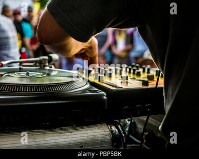 Réglage de la partie dj Banque D'Images